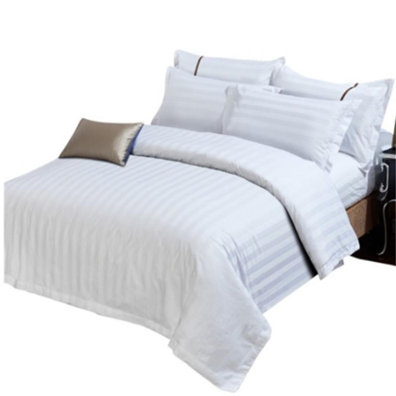 Wholesale White 100% Cotton Hotel Bedding Sets Soft Skin-Friendly Bedding