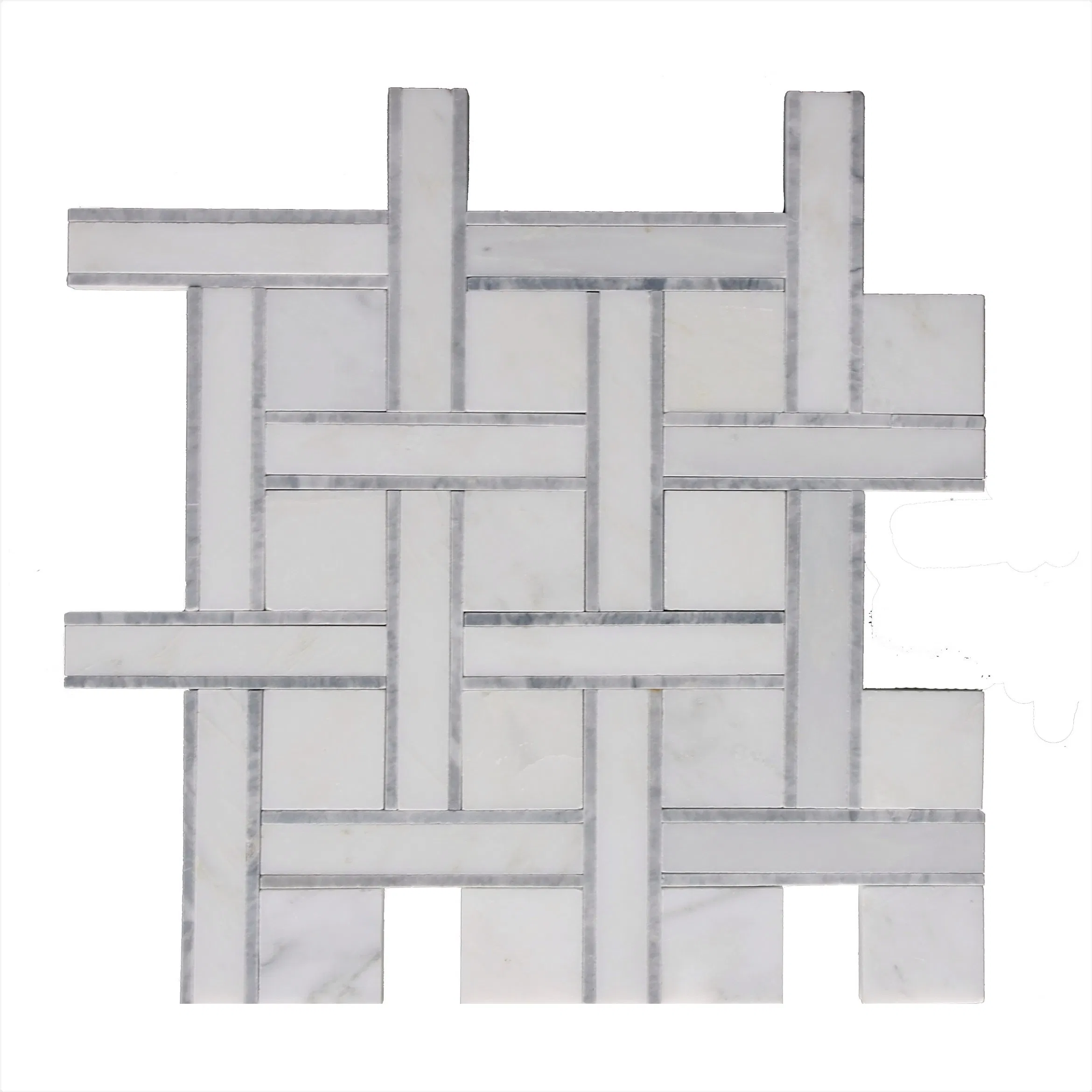 30% off Grey Carrara Interlock Pattern Marble Mosaic