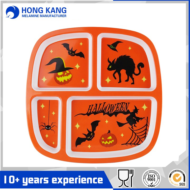 Canteen Buffet Plastic Melamine Divided Dinner Plate