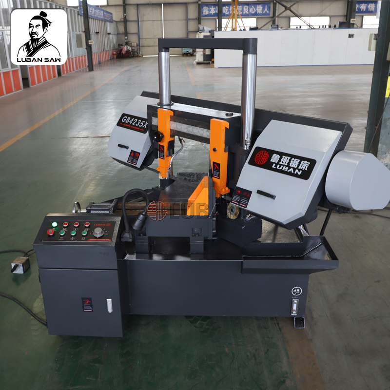 Станок ленточнопильный полуавтоматический промышленный угловой резки по металлу GB4235X