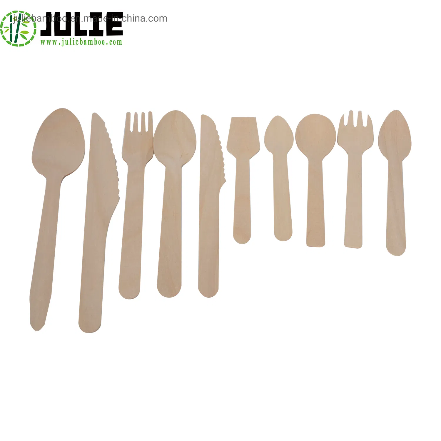 Food Grade Factory-Direct Eco-Friendly Biodegradable High Quality 100% Natural Birch Wooden Cutlery Knife Fork Spoon 160mm