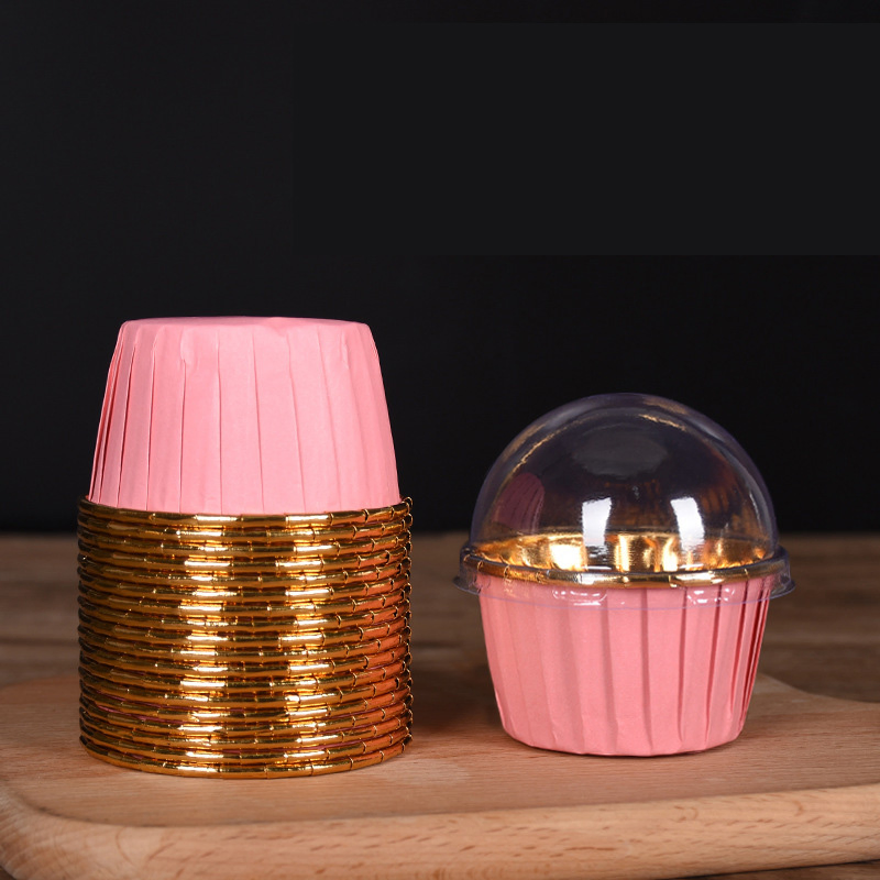 Party Cupcake Cups Disposable Foil Muffin Liners Cupcake Baking Cups Aluminum Cupcake Holders with Lid