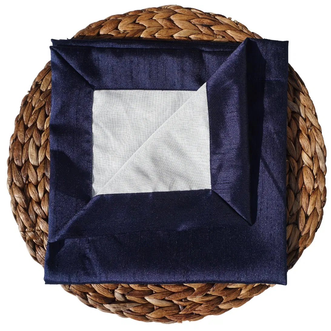 Navy Luxurious Slub Satin Fabric Collection for Table Satin Napkins