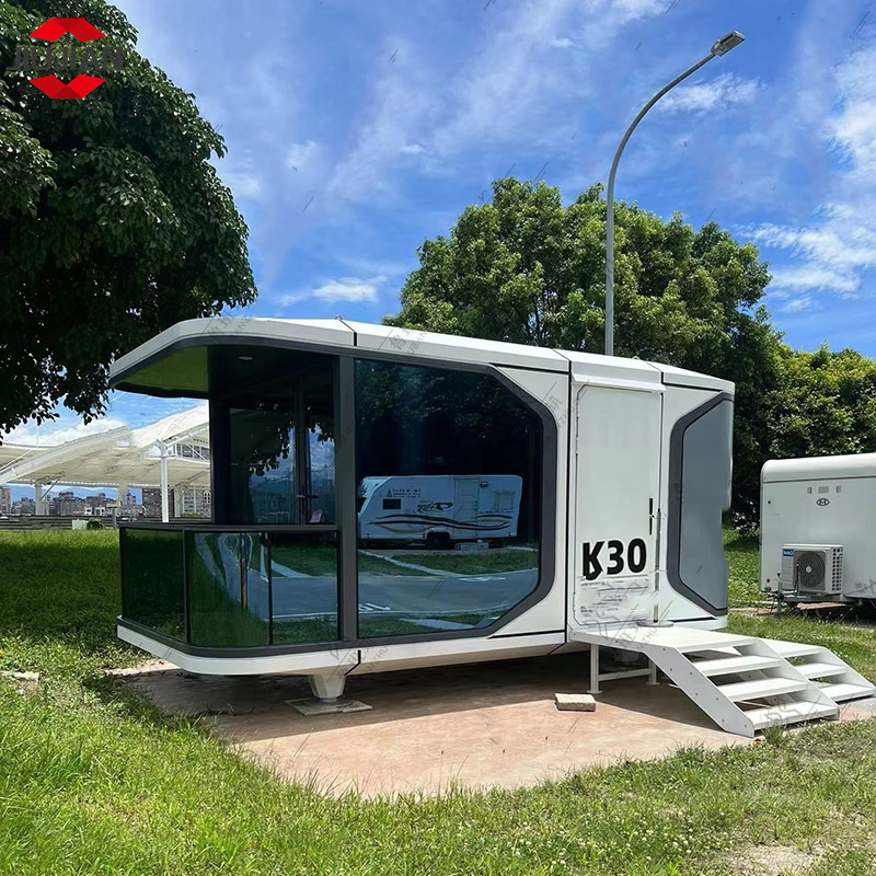 30FT Pod Hotel Capsule House Prefab Building Space Capsule House with Glass Wall
