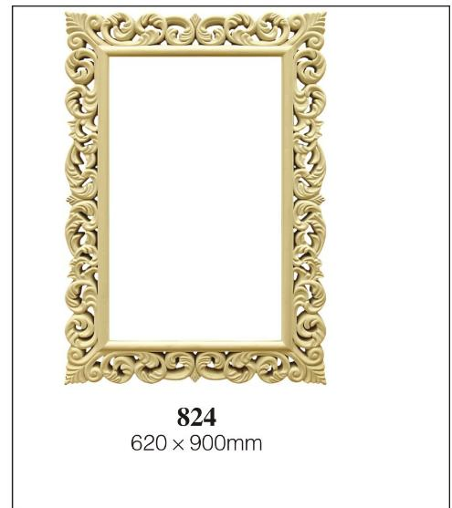 White Antique Plastic PVC F Wall Decorative Hotel Bath Room Frame Plastic Makeup Barbershop Dressing Mirror