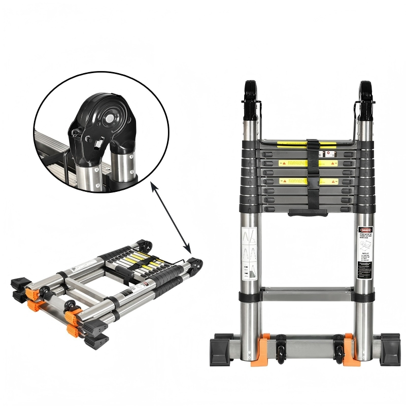 Wholesale Heavy Duty Extendable Stainless Steel Telescoping Step Ladder for Industrial Use with Factory Price