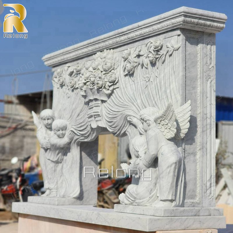 Customized High Quality Carrara Marble Children Fireplace Surround for Home Decor