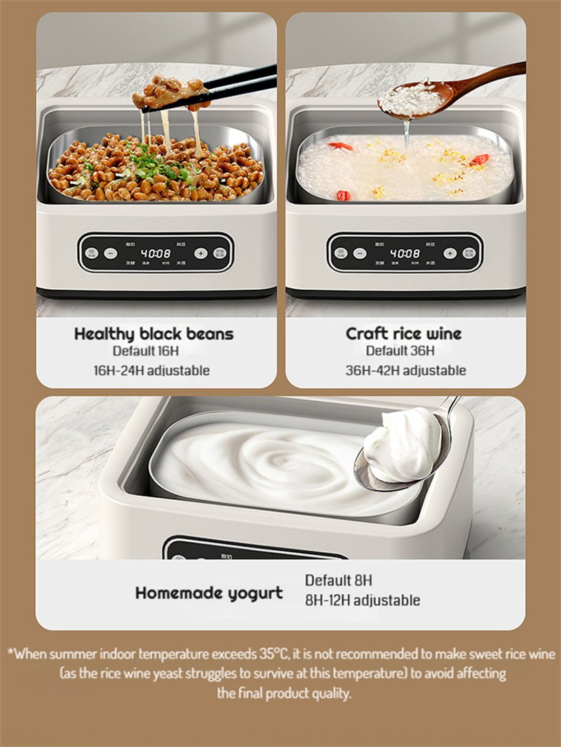 1.6L Household Small Automatic Intelligent Yogurt Natto Rice Wine Fermenter Multifunctional Yogurt Maker