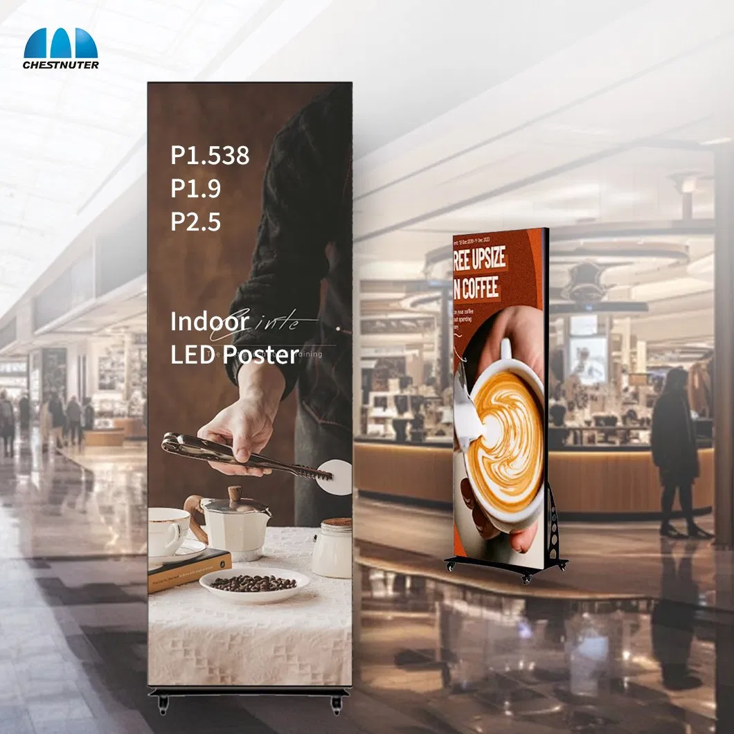 P2 Portable LED Digital Signage Indoor WiFi Control Store Vertical Stand Advertising LED Poster Display for Shop