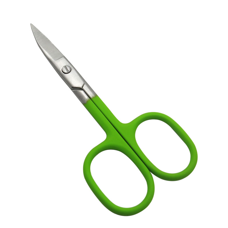 3.5mm Thickness Stainless Steel with Color Grip Beauty Eyebrow Manicure Cuticle Nail Scissors B