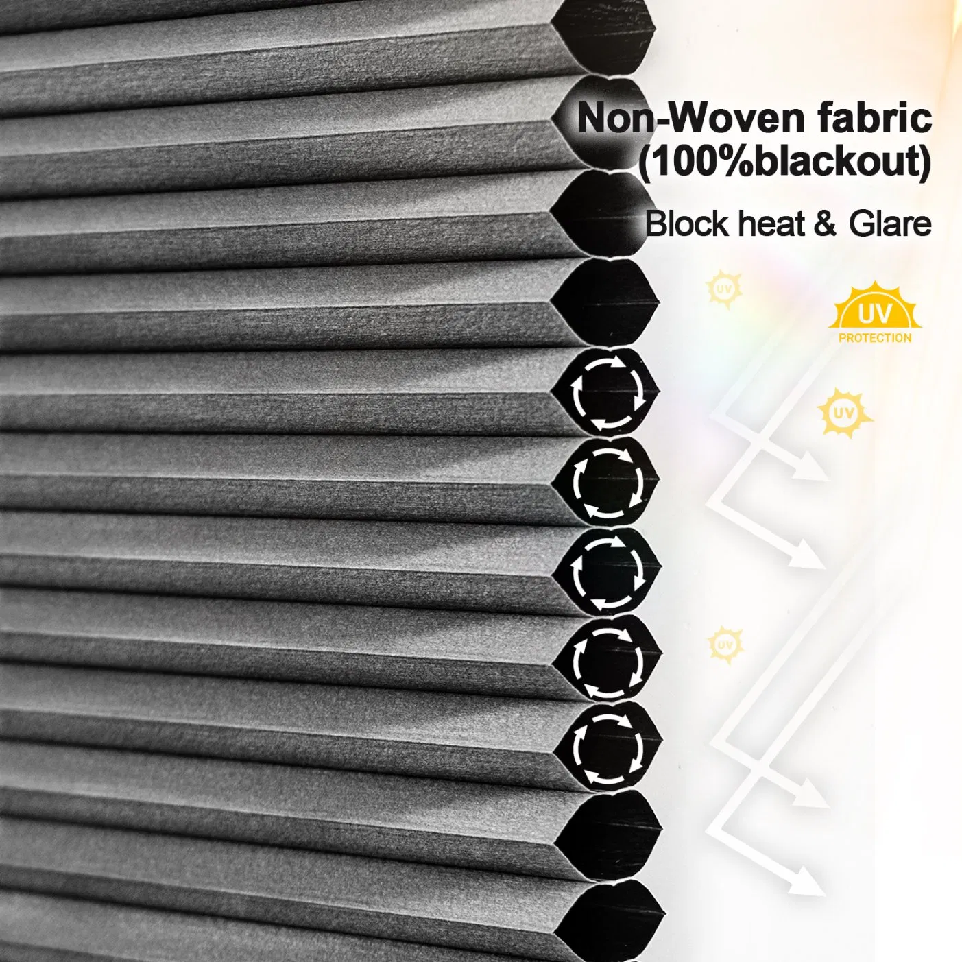 UV Protection Thermal Insulation Top Down Bottom up Cellular Shades 50% Blackout Honeycomb Blinds for Windows Cordless