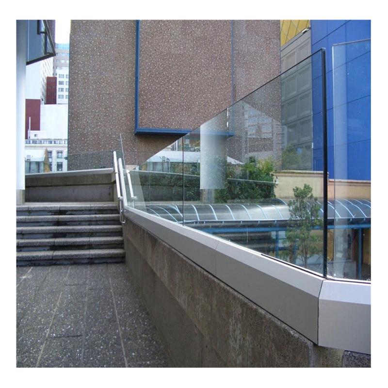 Customized Modern Design Outdoor Handrail Aluminum Post Glass Railing