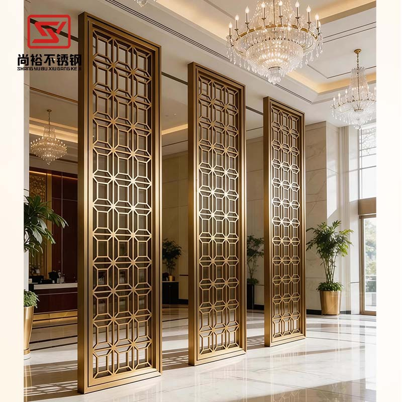 Custom Partition Wall Privacy Screen Indoors Golden Partition Stainless Steel Screen Partition