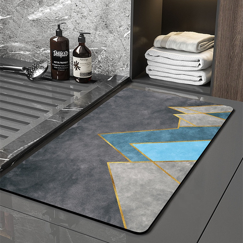 Custom Logo Bathroom Bath Rug Toilet Floor Mat Anti-Slip Absorbent Mat Carpets and Rugs Diatom Bath Mat