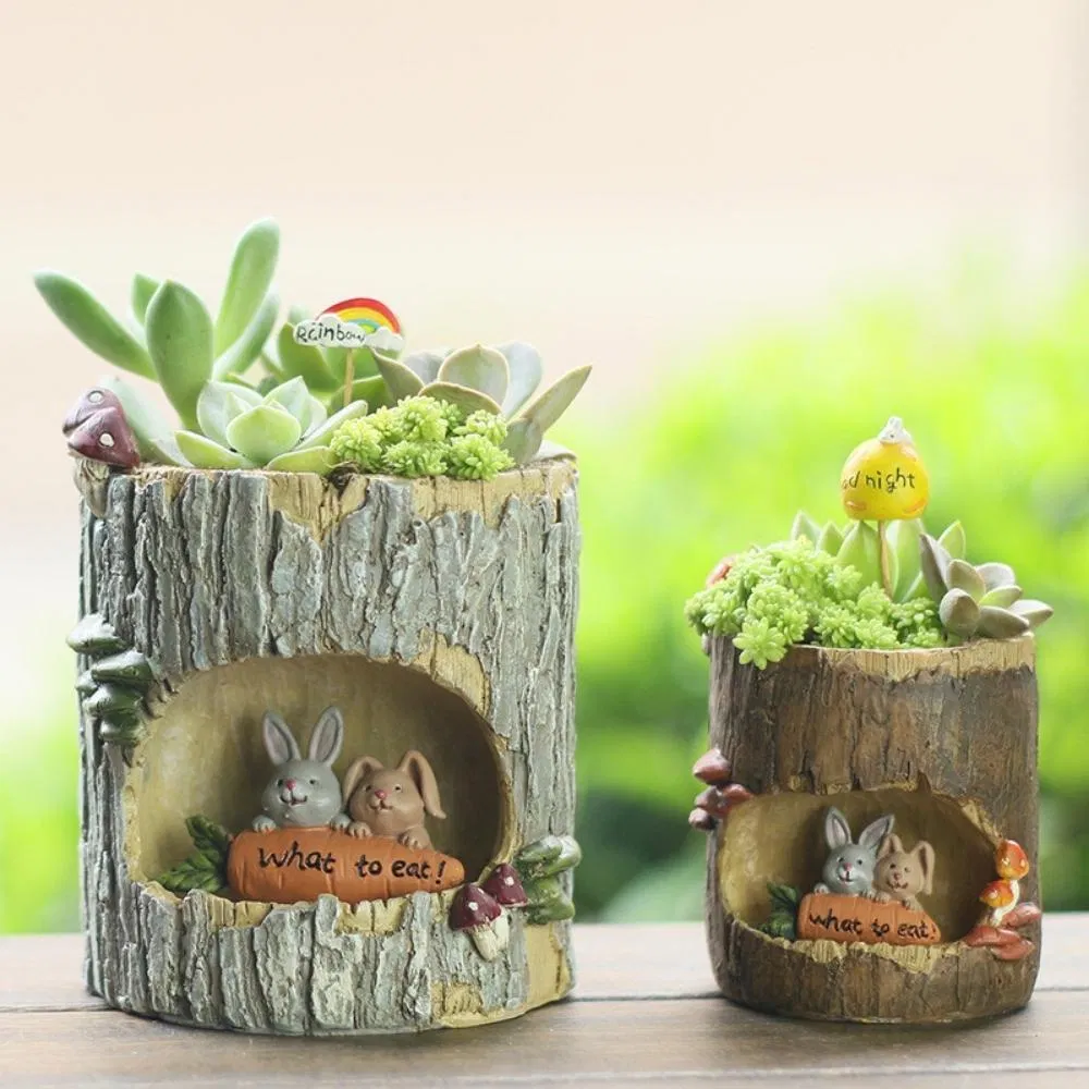 Creative Tree House Animals Flower Succulent Plant Pots Resin Wyz21203
