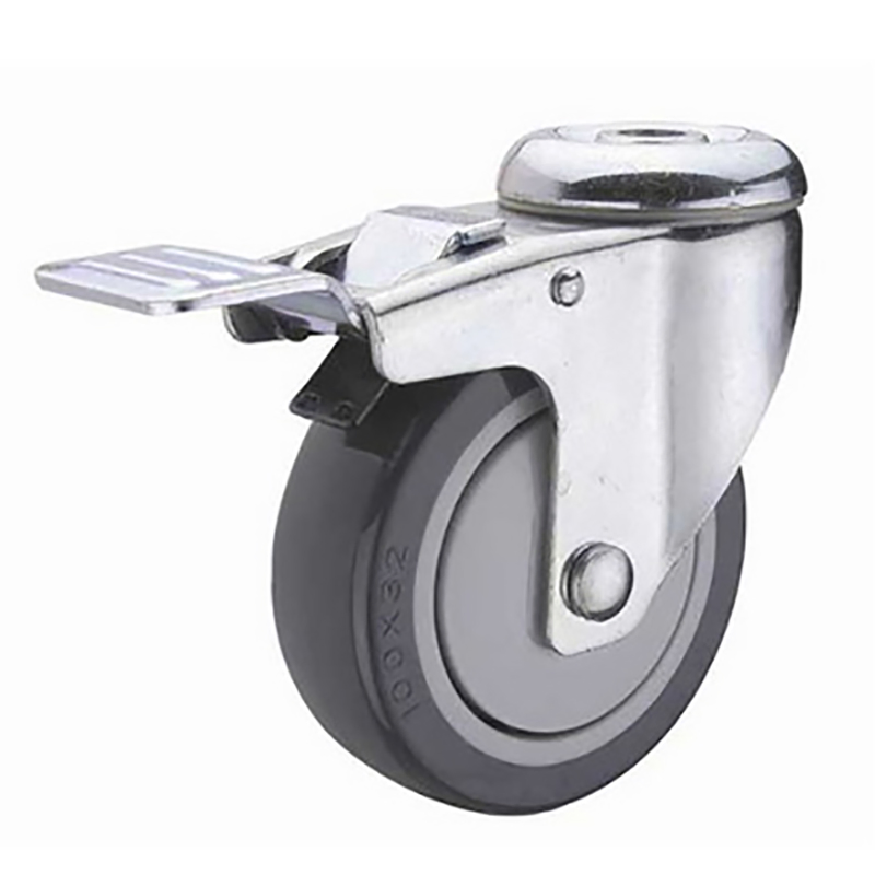 Bolt Hole PU/PP Castor with Ball Bearing and Side Brake