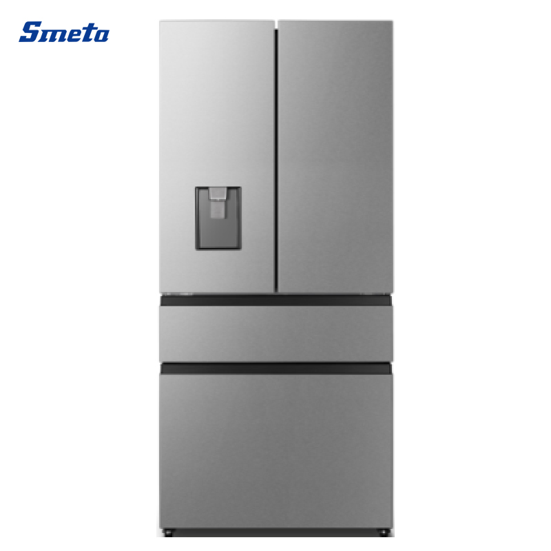 Black Silver Frost Free Refrigerator with Water Dispenser