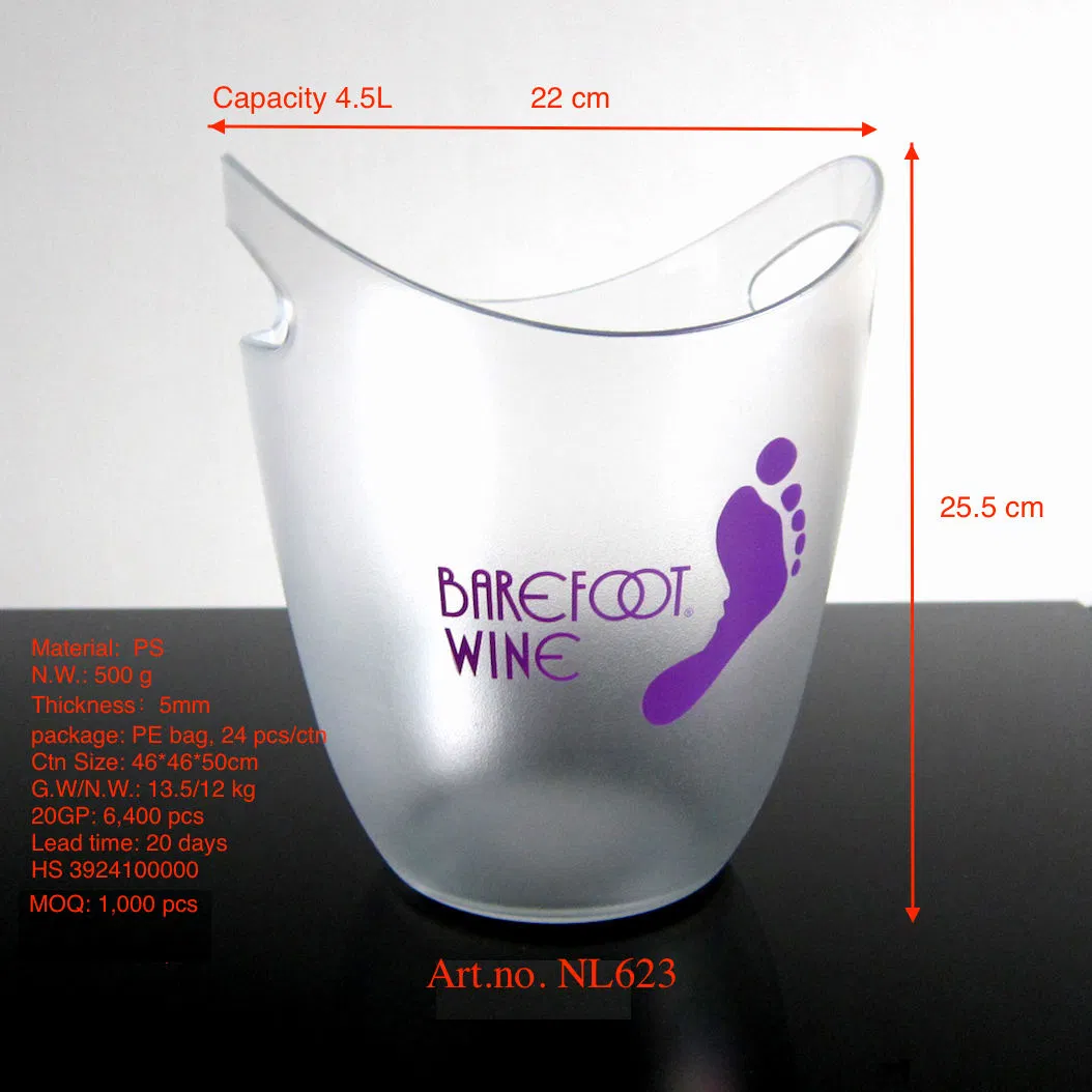 Ice Cube Bucket Champagne Cheap Plastic PS Party Modern Buckets Coolers Holders Wine Bucket