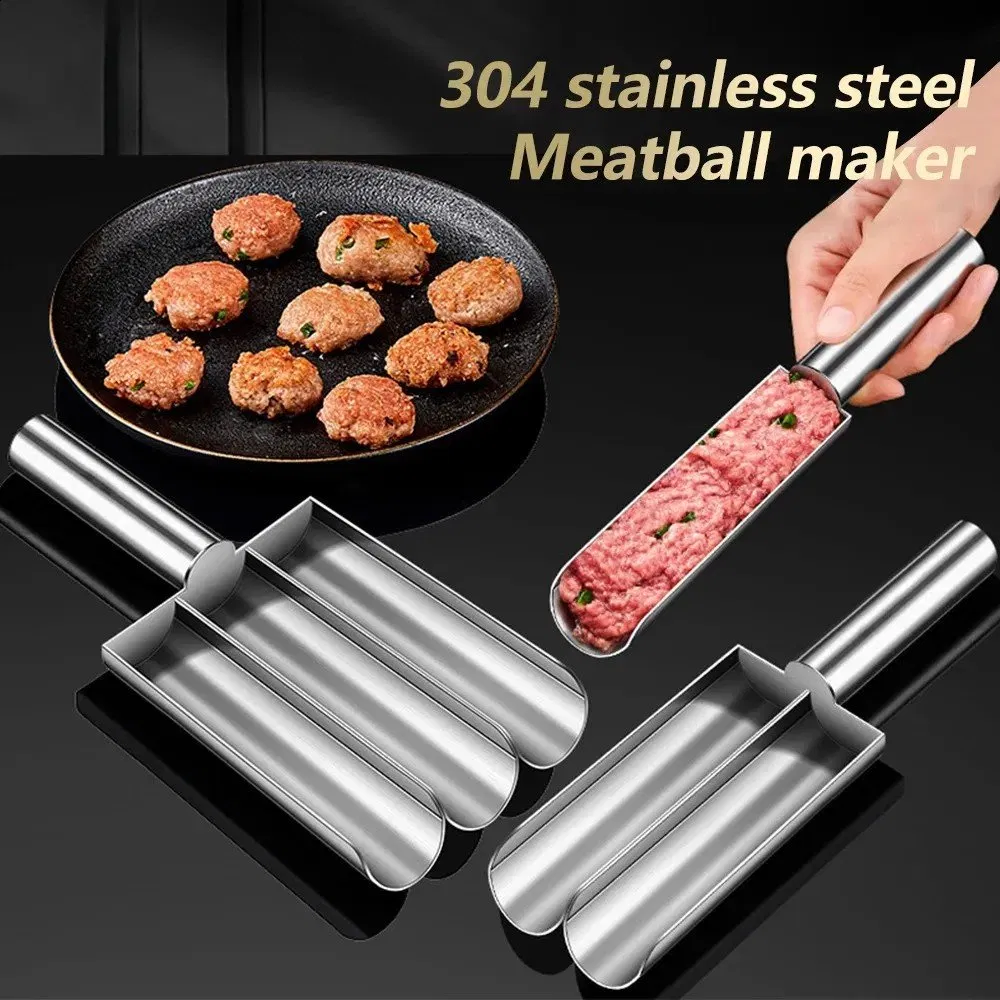 304 Stainless Steel Meatball Scoop Maker Mold for Fish Beef Easy-Release Non-Stick Rice Ball Dumplings Maker DIY Kitchen Tools
