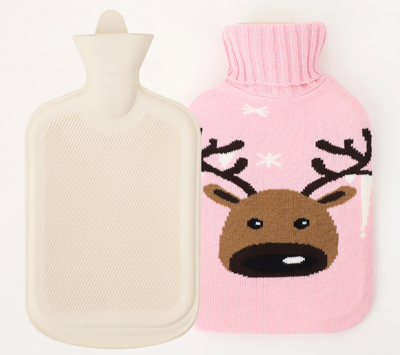 Personalized Custom Soft Hot Water Bottle Bag with Knitted Cover