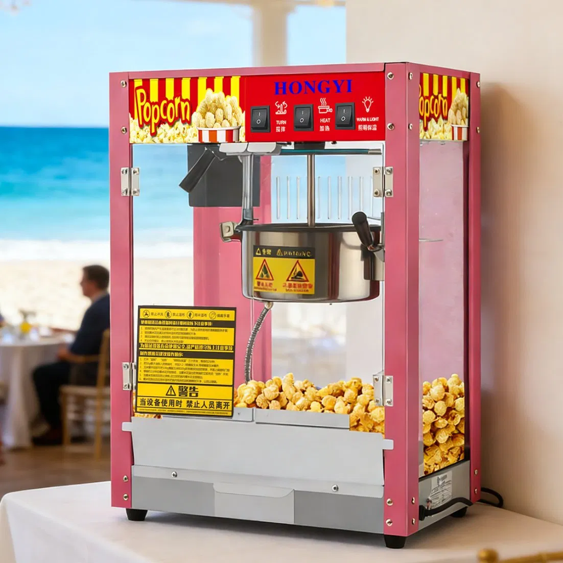 Electric Stirring System Popcorn Maker with CE Certification, Easy Clean