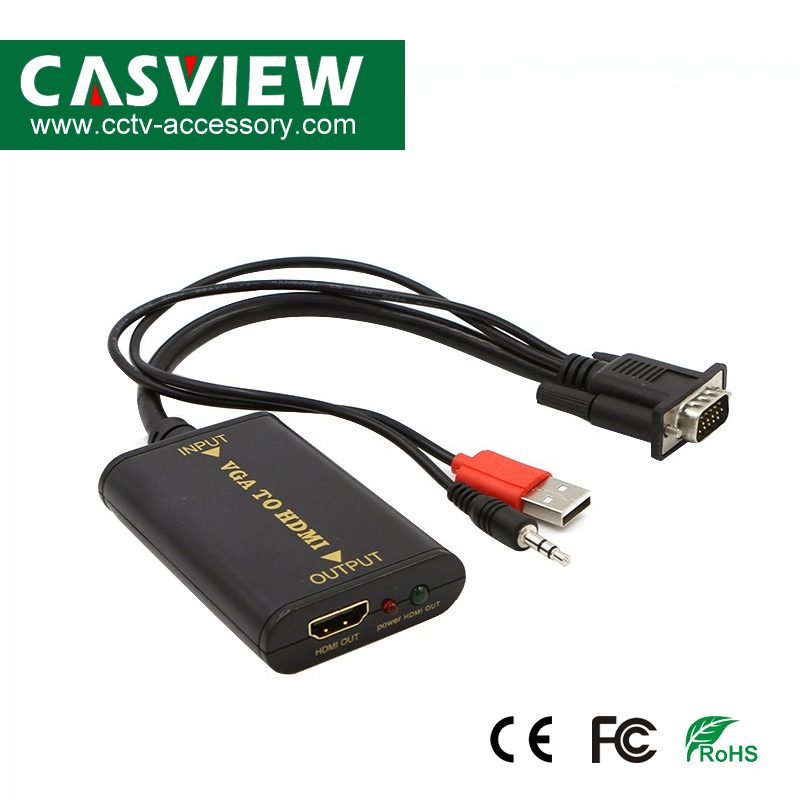 Конвертер VGA+USB в HDMI с аудио, 1080P
