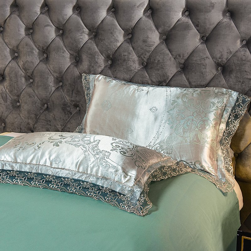 Polyester Duvet Pillowcase Cover Jacquard Bedsheets Coverlets 4 PCS Bedding Set