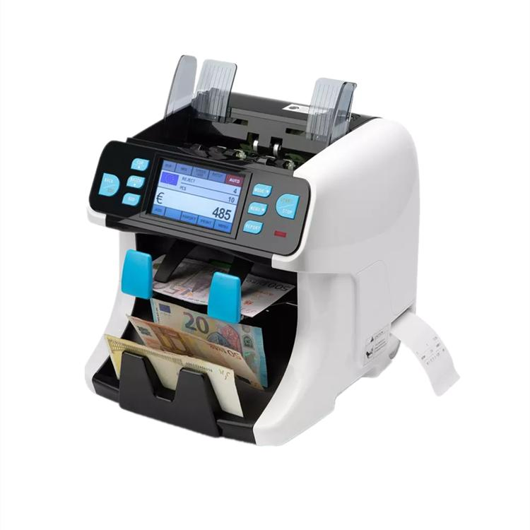 Two Pockets Multi-Currency Banknote Sorter with Two Cis Image Technology Serial Number Reading Counting Sorting Machine