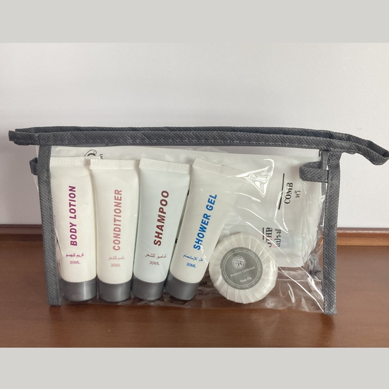 Hotel Shampoo PVC Travel Kit Cosmetic Makeup Bag Airline Amenity Kit Toiletries Bag