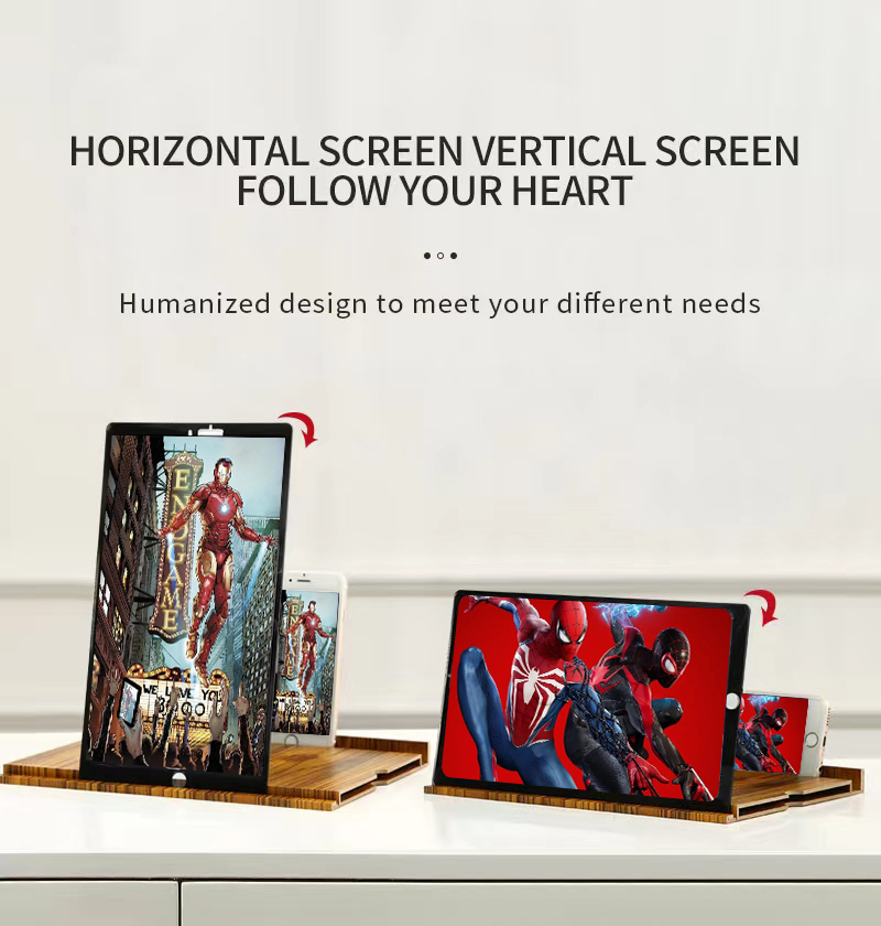 Stereoscopic Projection Bracket Mobile Phone Screen Video Amplifier Home F1 3D Magnifying with Digital Screen