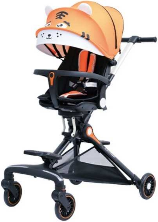 Fully Closed Canopy Elastic Fabric Aluminum Frame Baby Stroller