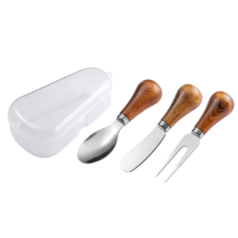 Kitchenware Set Stainless Steel Butter Knife Set Smudge Knife with Wood Handle for Peanut Butter Jam Cheese Butter
