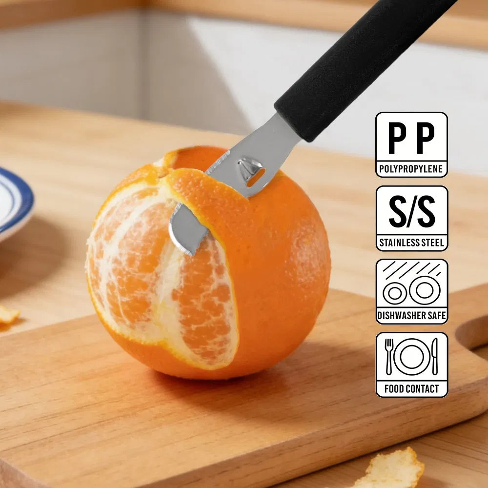 Stainless Steel Lemon Zester Slicer Peeler Manual Kitchen Tool with PP Handle
