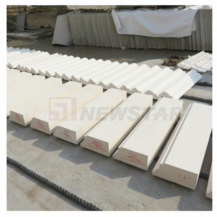 Natural Stone Cornice Moulding Cream Bellow Limestone White Wall Stone Large Pieces Cladding Stone Price