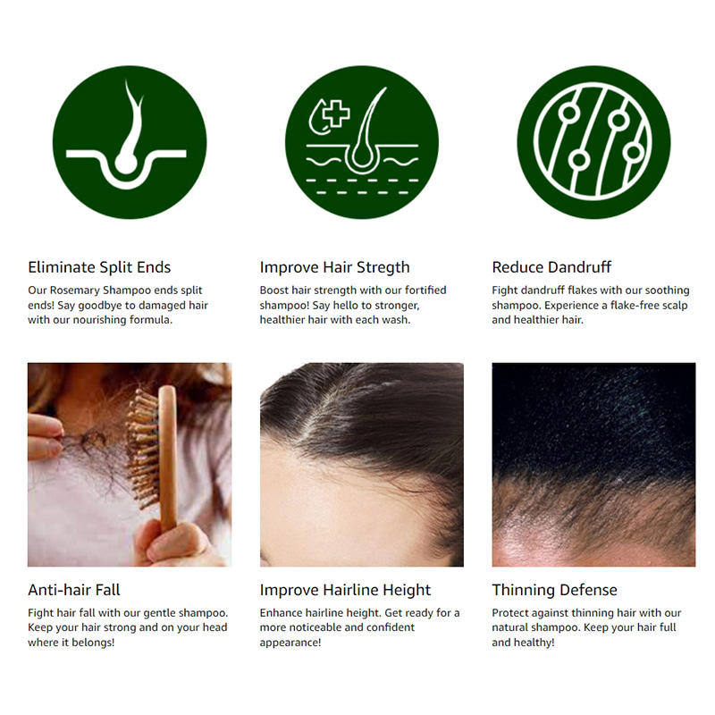 Organic Anti-Dandruff Rosemary Strengthening Deep Repair Shampoo Conditioner Cream