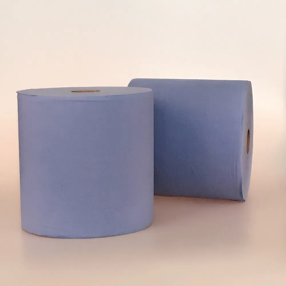 Wholesale High Quality Without Scents Vegan Biodegradable Blue Paper Hand Towel Roll