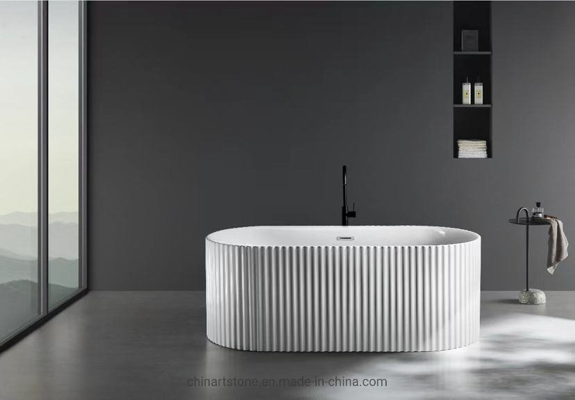 Белая/черная акриловая ванна на ножках для дома