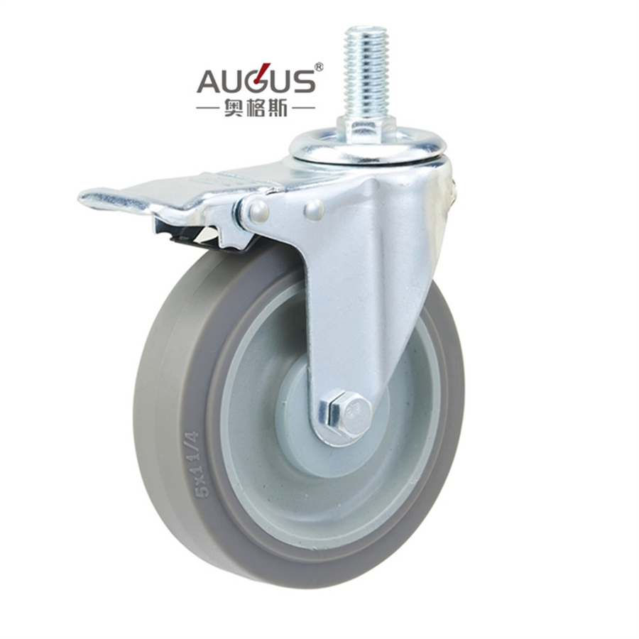 Factory Price 3 4 5 Inch Caster Gray TPR Wheel Double Bearing