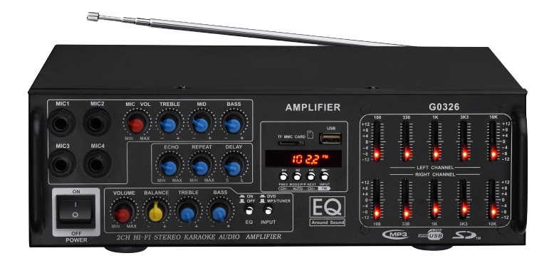 High Quality Digital Amplifier Professional Karaoke Car Audio with Bluetooth Mic