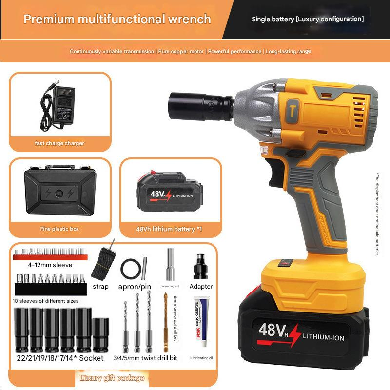 Industrial 48V Lithium Battery Cordless Impact Wrench High Torque Brushless Electric Wrench