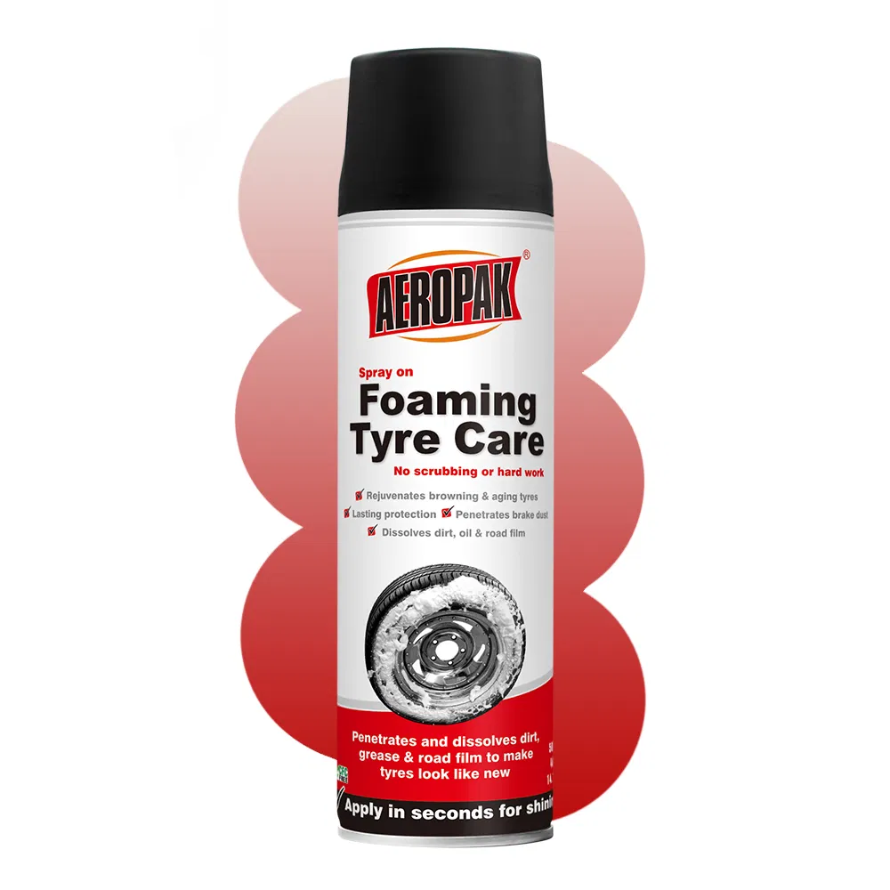 Aeropak 500ml Aerosol Tire Detailing High-Gloss Tire Polish Foam Cleaner Spray