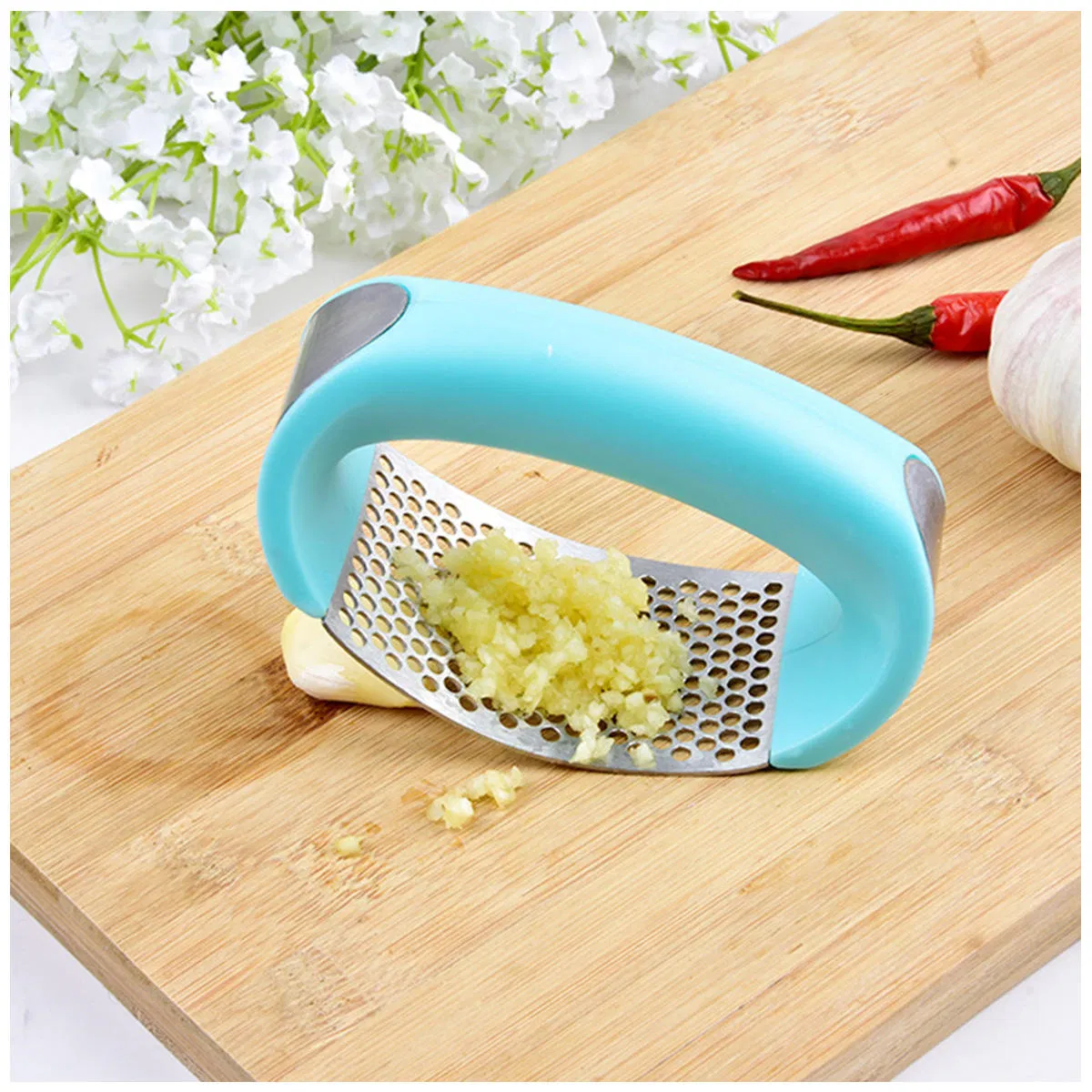 430 Stainless Steel Garlic Mincer Kitchen Utensil Garlic Cutter Slicer