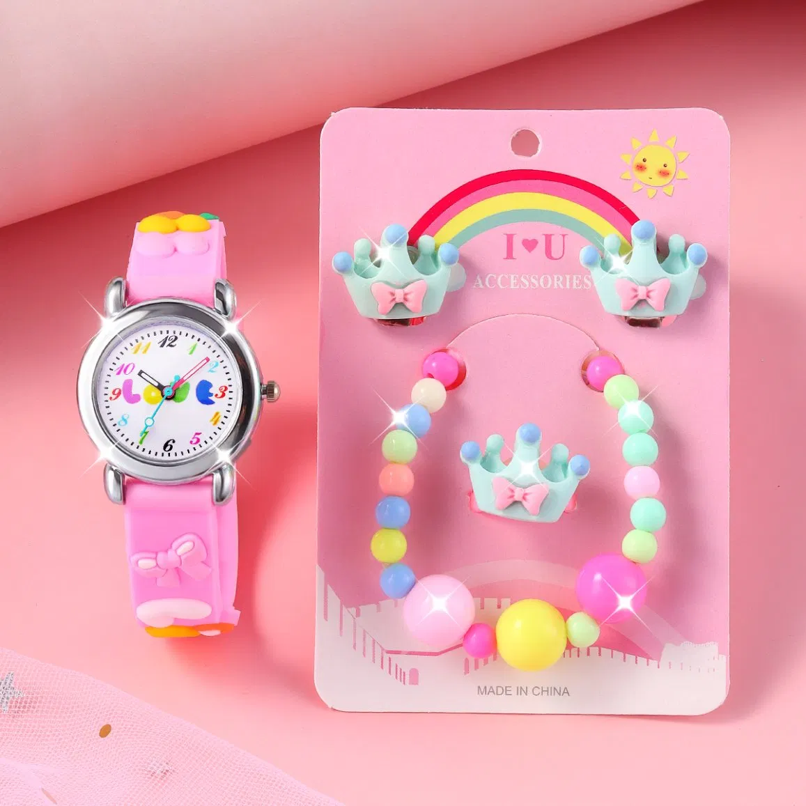 Cartoon Quartz Watch Cute Fashion Pink