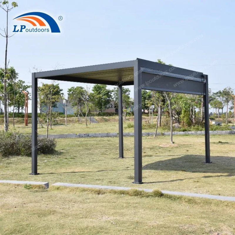 Elegant 10X13FT Aluminum Pergola with Adjustable Louvered Roof