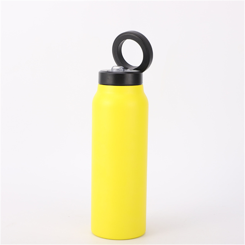 Magsafe Water Bottle Stainless Steel Water Bottle with Magnetic Phone Holder & Straw