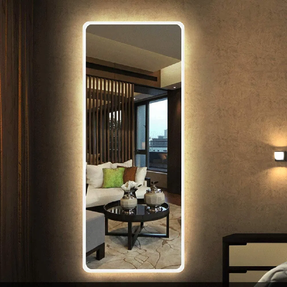 LED Full Length Mirror Mounted on Wall Backlit Customized Sizes