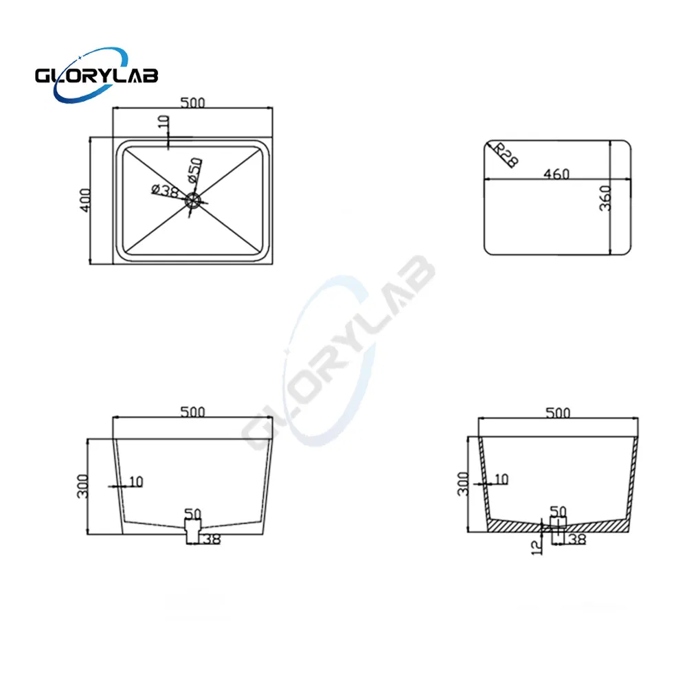 Middle Size Laboratory Epoxy Resin Sink Without Edge (JH-ES001)