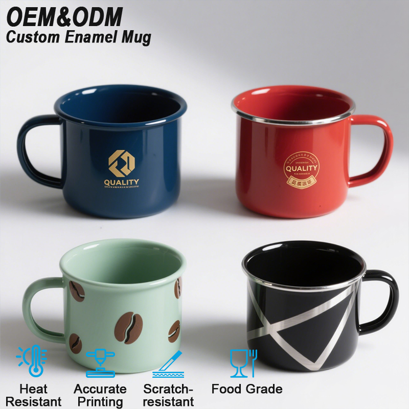 Factory Direct Custom Print Rust Resistant Wholesale Enamel Mugs