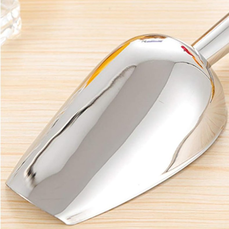 Heavybao High Quality 8oz Stainless Steel Ice Scoop Set for Barware Serving with 1.2mm Thickness