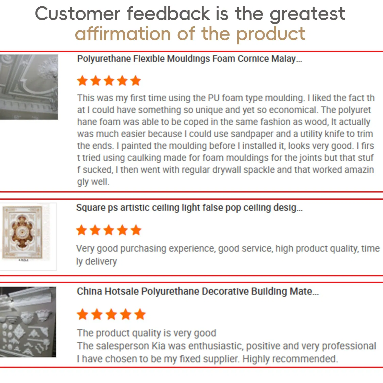 Luxury White Decor Moulding Polyurethane Exterior Window Cornice